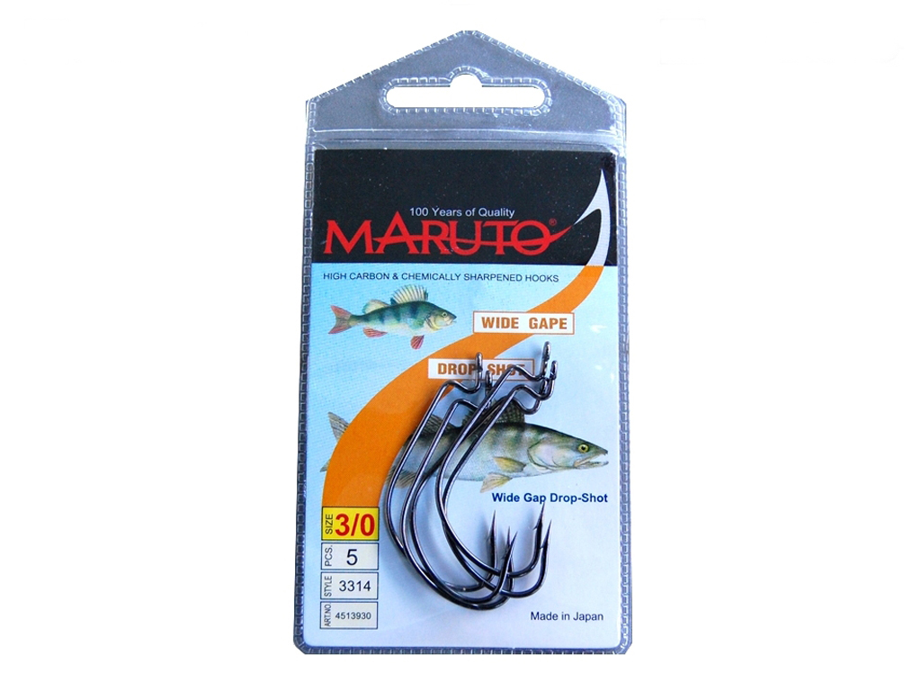Maruto Wide Gape Plus Drop Shot Haken - Barsch, Zander - Gr. 3/0