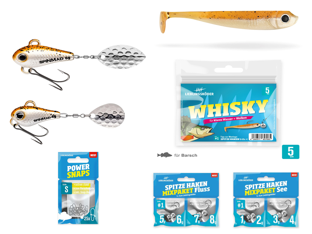 Barsch-Set Whisky - Typ S -  Lieblingsköder & SpinMad