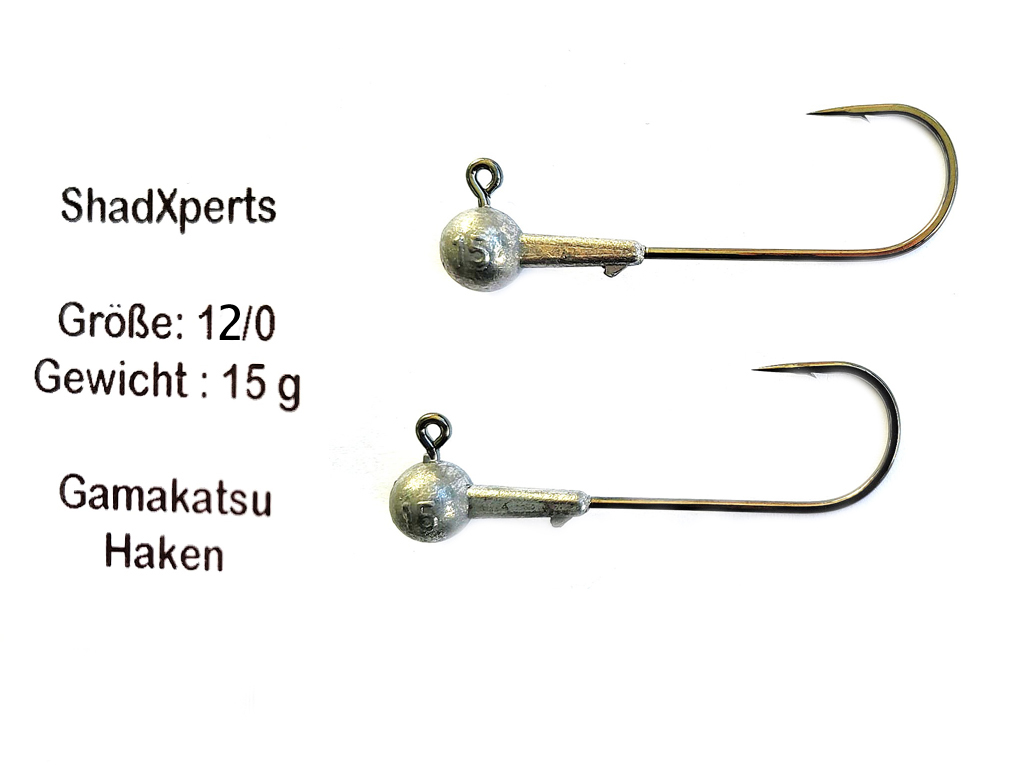 SHADXPERTS - JIGS  mit Gamakatsu Haken - Größe 12/0 - 15 g