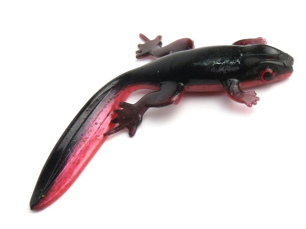 Major Fish - Lurch 8 cm - Knoblauch-Aroma - Barsch - Zander Lurch 8 cm Schwarz/rot