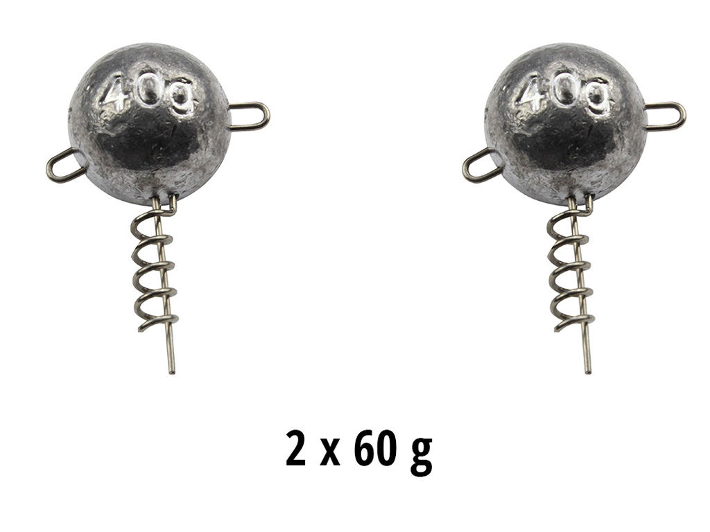 SEIKA PRO - Jig-Blei mit 2 Ösen - Spiralkopf - 60 g