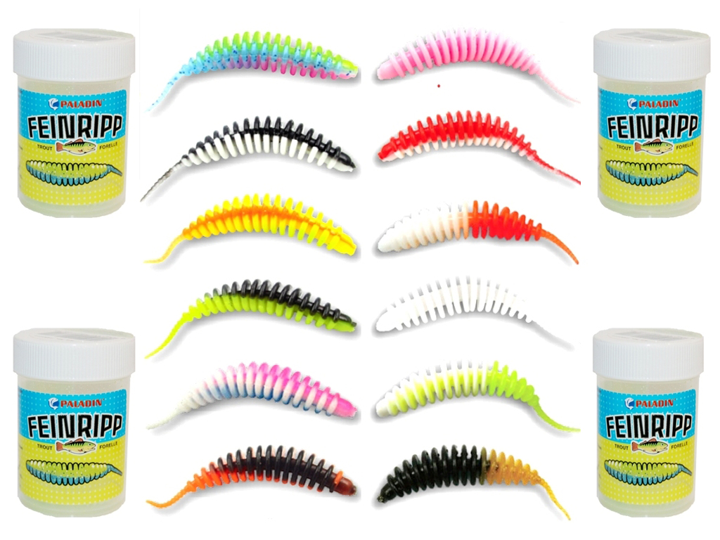 Pro Baits Feinripp 6,5  cm - alle Farben - UL Köder - Barsch - Forelle