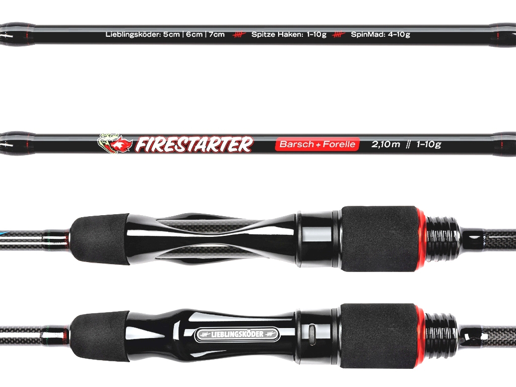 Angelset für Forelle & Barsch - Lieblingsköder Firestarter Rute + DAIWA 23 Ninja LT 1000 Rolle