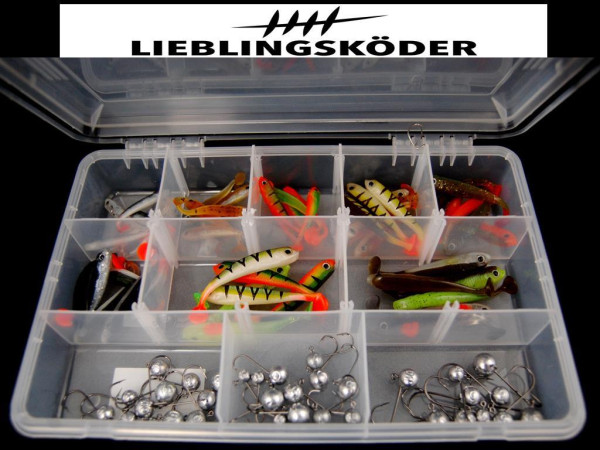 Barschbox Lieblingsköder Vario 48 Köder - 34 Jighaken