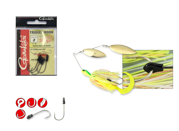 GAMAKATSU Preda Trailer Hooks Black