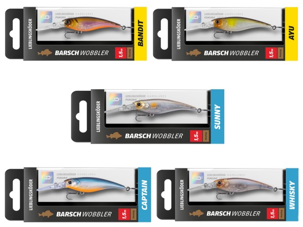 Barschwobbler Set - Lieblingsköder - 5 er Set Klares Wasser