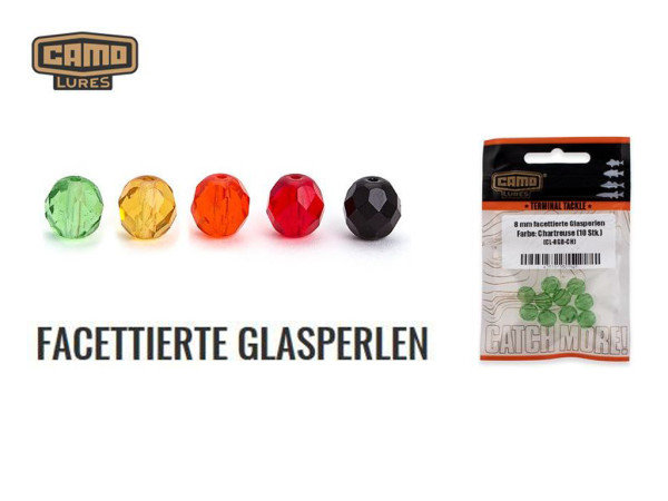 Camo Lures Glasperlen - facettiert - 6 bis 10 mm