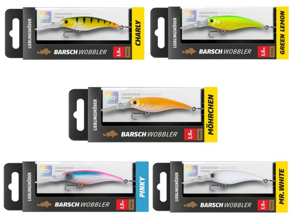 Barschwobbler Set - Lieblingsköder - 5 er Set Trübes Wasser