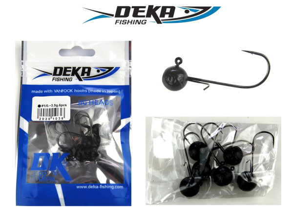 Deka Jigkopf 1/0 schwarz - 3,5 g bis 14 g