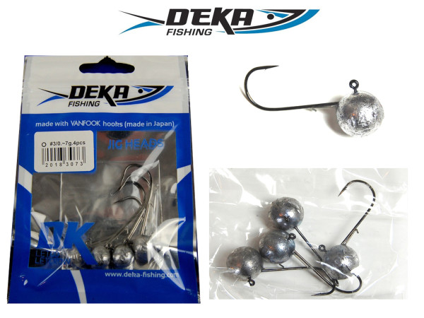 Deka Jigköpfe - Gr. 3/0 silber - 5 - 24 g - super scharf - Made in Japan