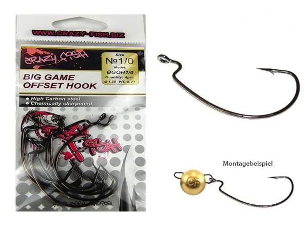 Crazy Fish Offset Haken Big Game