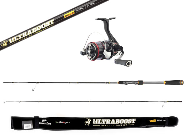 Angelset Barsch - Ultraboost Barsch Rute + Rolle Daiwa Fuego LT 1000 D