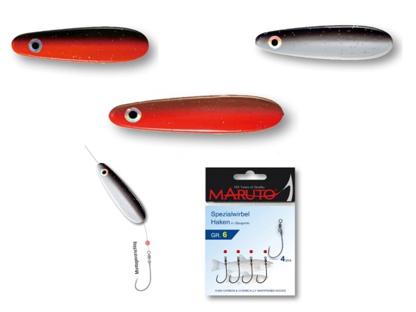 FORELLENSET - 3 x Durchlaufblinker incl. Haken