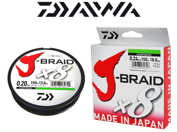 J-Braid X 8 - geflochtene Schnur - chartreuse