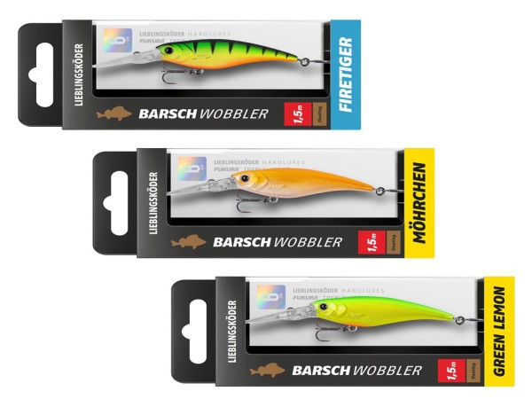 Barschwobbler Set - Lieblingsköder - 3 er Set Trübes Wasser