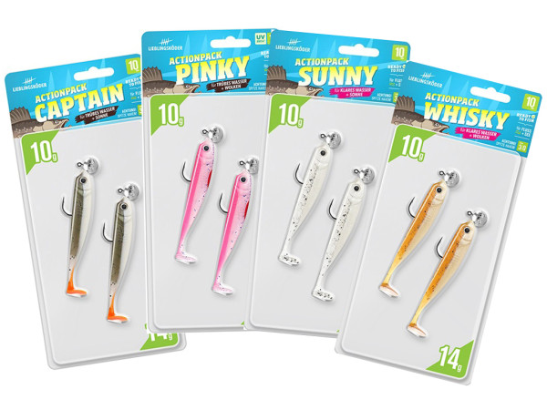 Lieblingsköder Actionpack Set 10 cm - 4 er Pack fertig montierte Köder