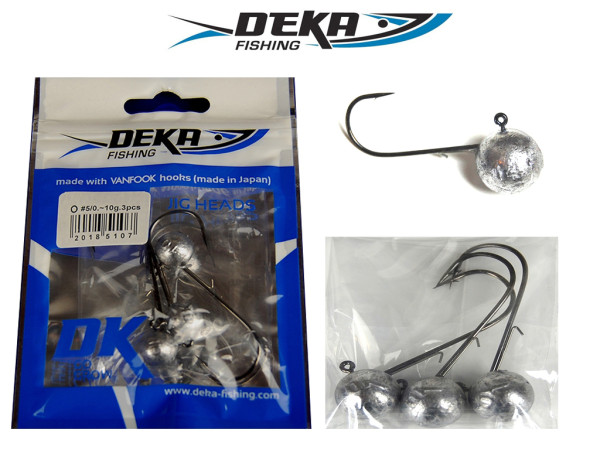 Deka Jigköpfe - Gr. 5/0 silber - 5 - 24 g - super scharf - Made in Japan