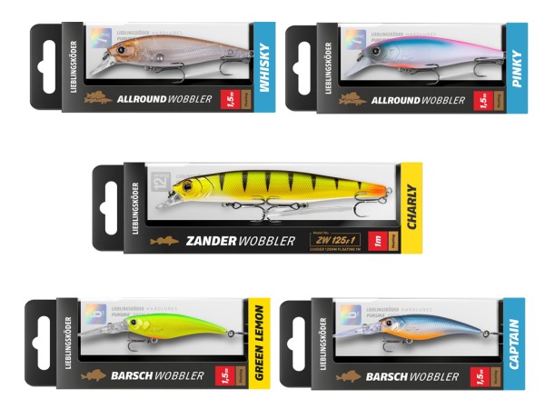 Wobbler-Set Lieblingsköder - 5 Wobbler-Set - Typ Allround