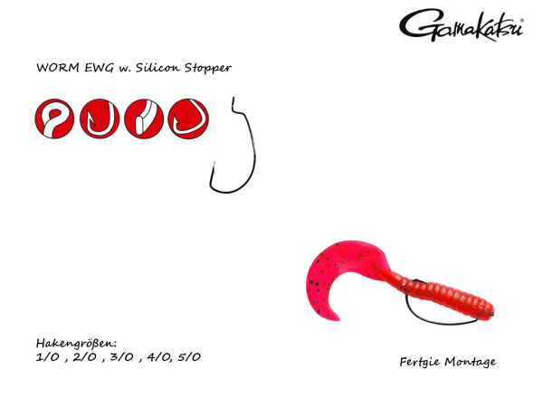 Gamakatsu - Worm EWG - mit Silicon Stopper