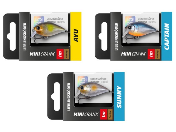 Mini Crank Set - Lieblingsköder - 3 er Set - Klares Wasser