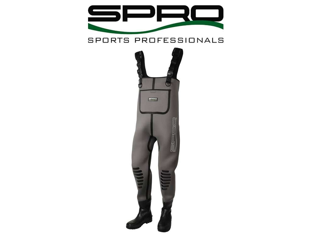 SPRO 5mm 90% Neoprene Waders PVC Boots Size 40 41(NEUF