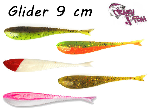 CRAZY FISH Glider 9 cm Floating - 8 er Pack