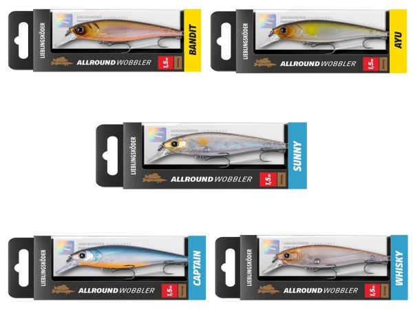 Allroundwobbler Set - Lieblingsköder - 5 er Set Klares Wasser